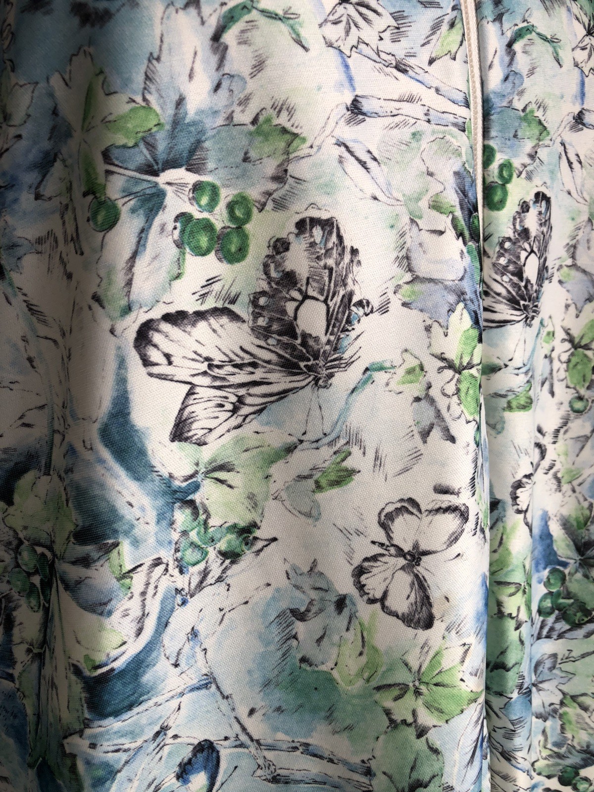 GORGEOUS VTG ELAINE SKLAR Lingerie Co. Blue Butterflies Zip-up Loungewear Robe M