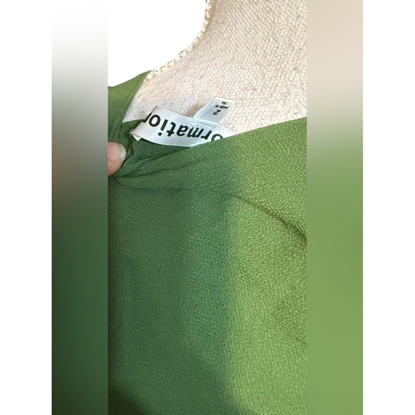 Reformation Delvina dress, NWT, Size 2 green peplum