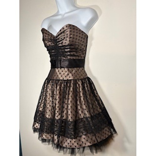 GUNNE SAX Jessica McClintock Dress 1 Black Champagne 90’s Prom Whimsigoth Glam