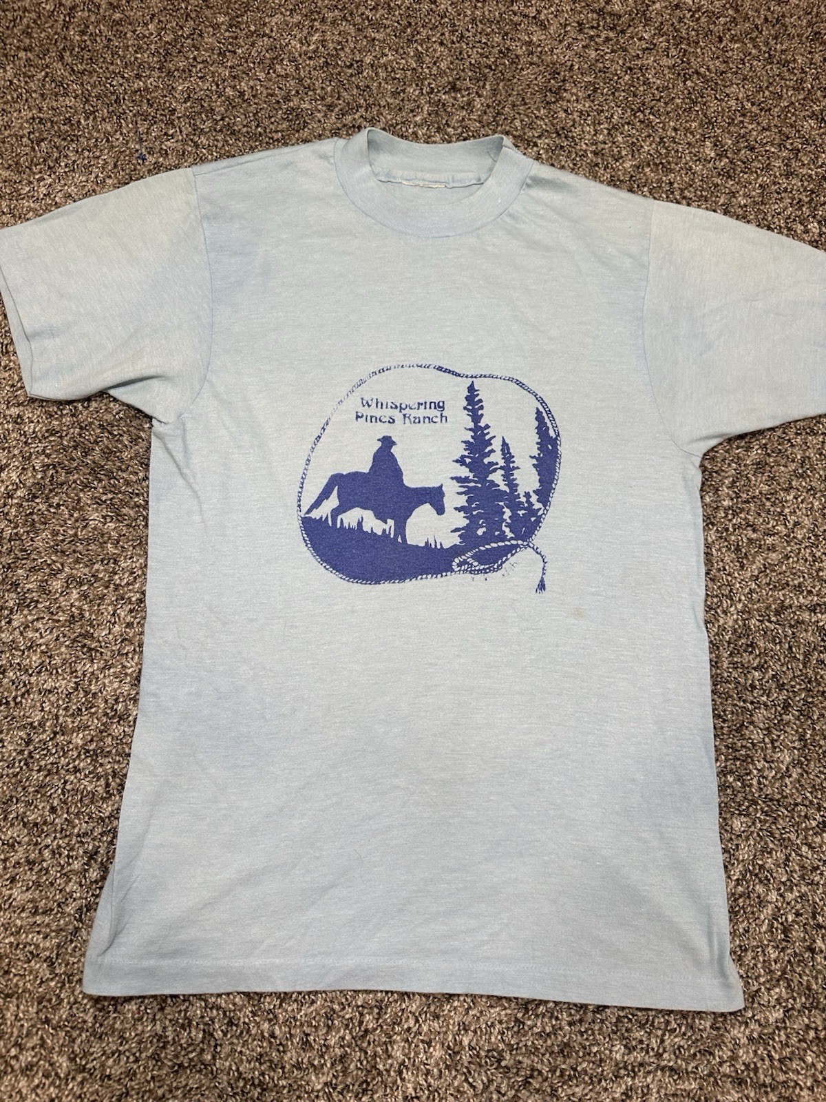 Vintage 1980s Whispering Pines Ranch T-Shirt 50/50 Thin Single Stitch Sz XS/S