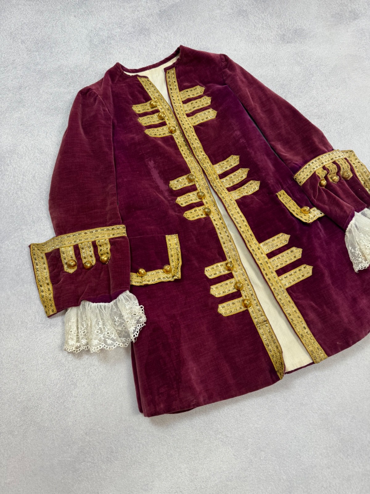 Rococo True Vintage Antique 18th Century Womens Frock Coat Jacket Red Very Rare