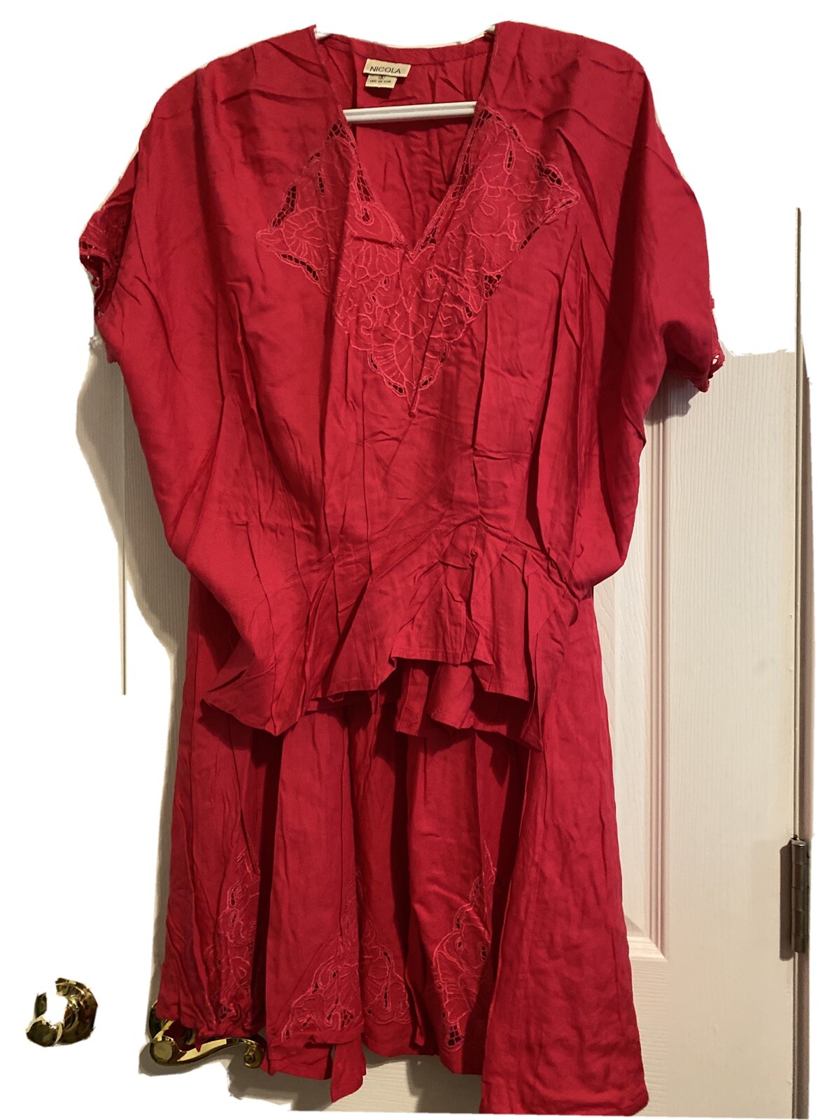 2 Piece Skirt and Top set Pink Size S. Design on Some Edges Vintage by Nicola