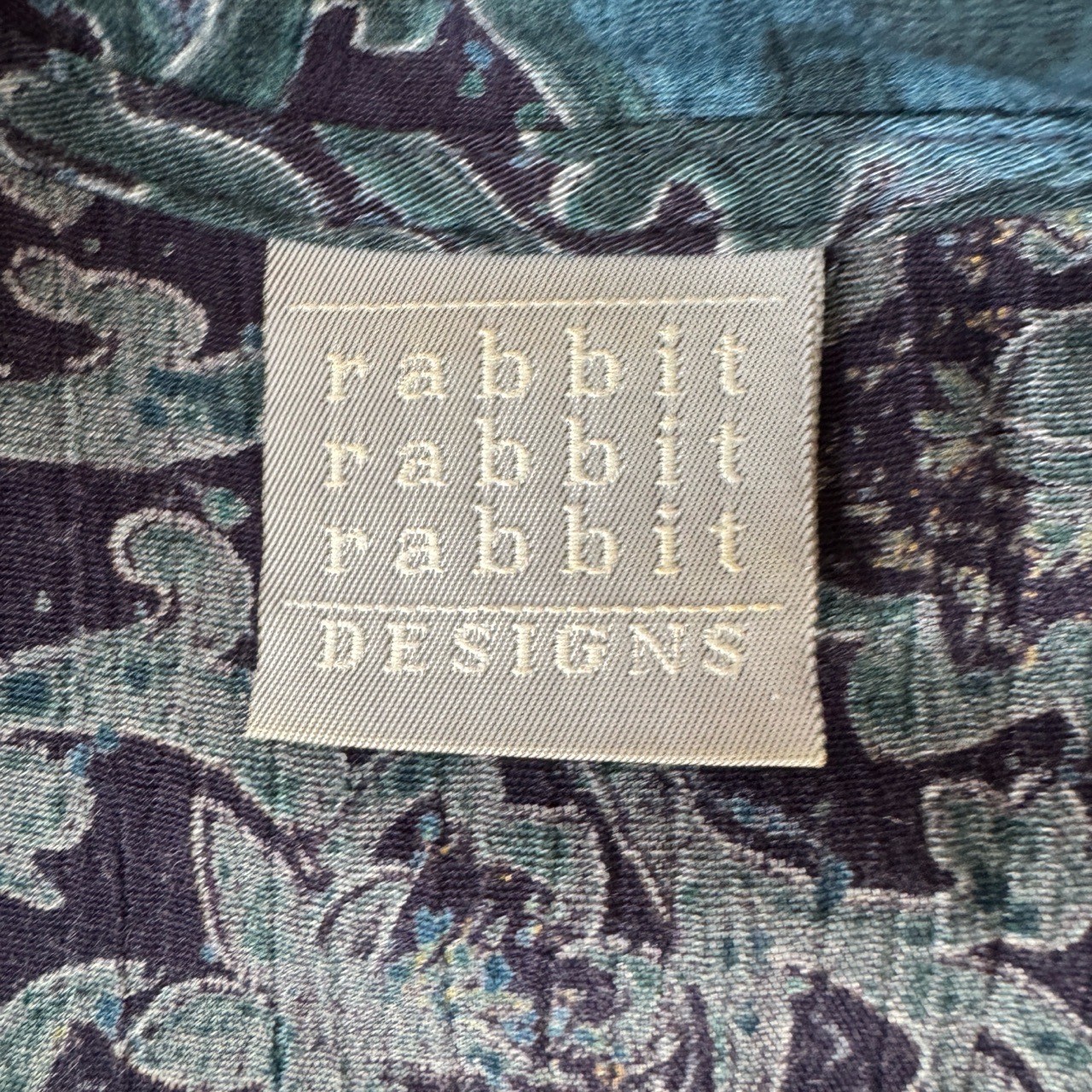 Vintage 90s Rabbit Designs Babydoll Dress Womens 6 Petite Paisley Button Front