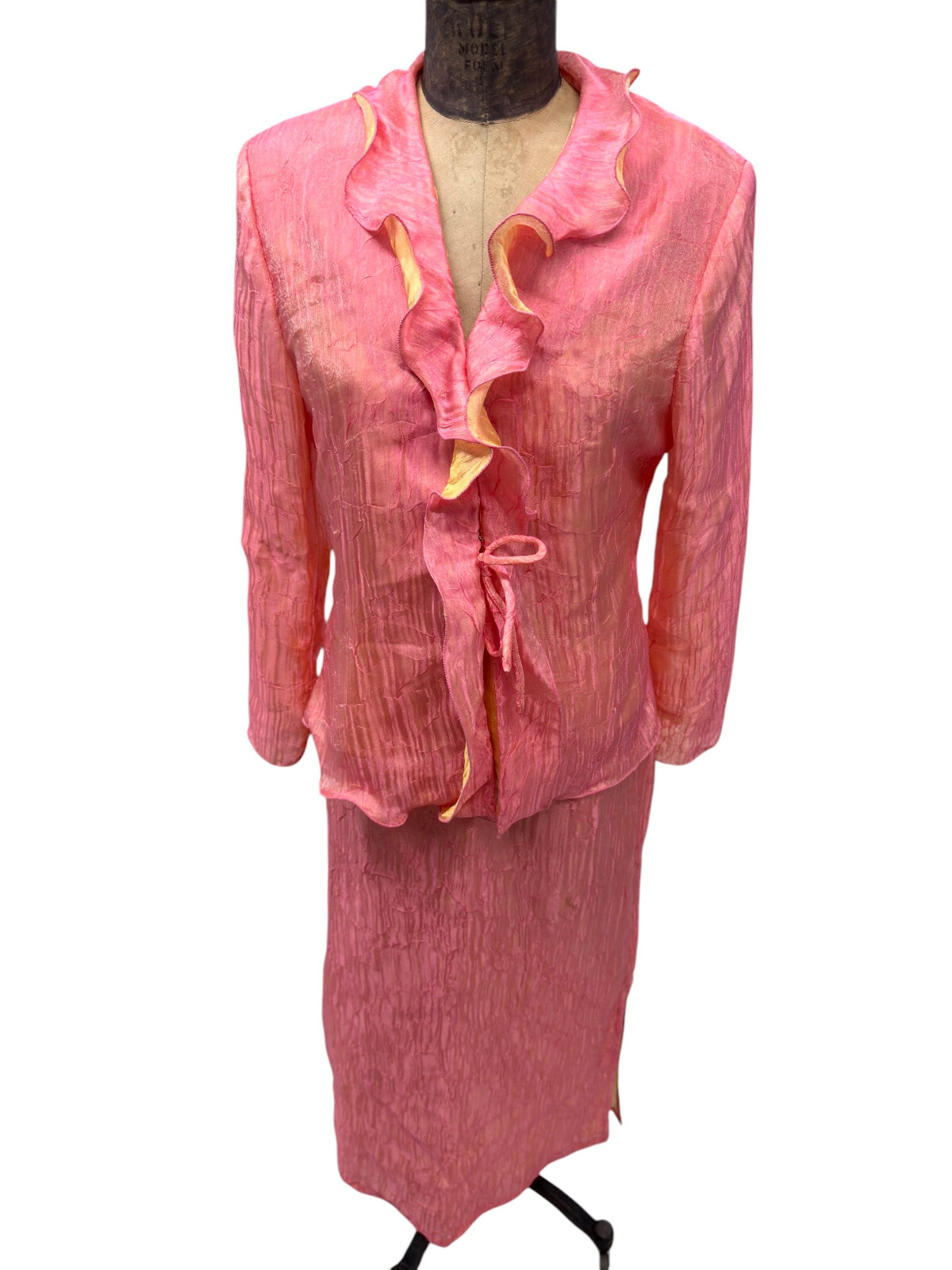 Vintage Teatro Dei Sogni By Beppe Bondi Summer Pink Skirt Suit Sz 10