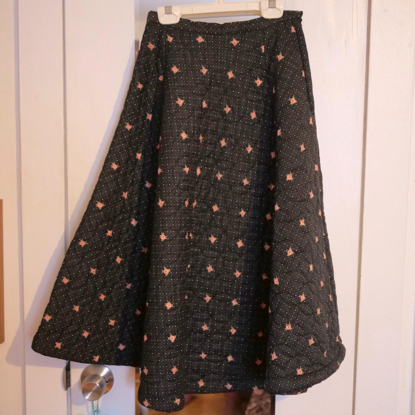 Vintage Nelly de Grab New York 50s Floral QUILTED Circle Skirt Swing Rockabilly