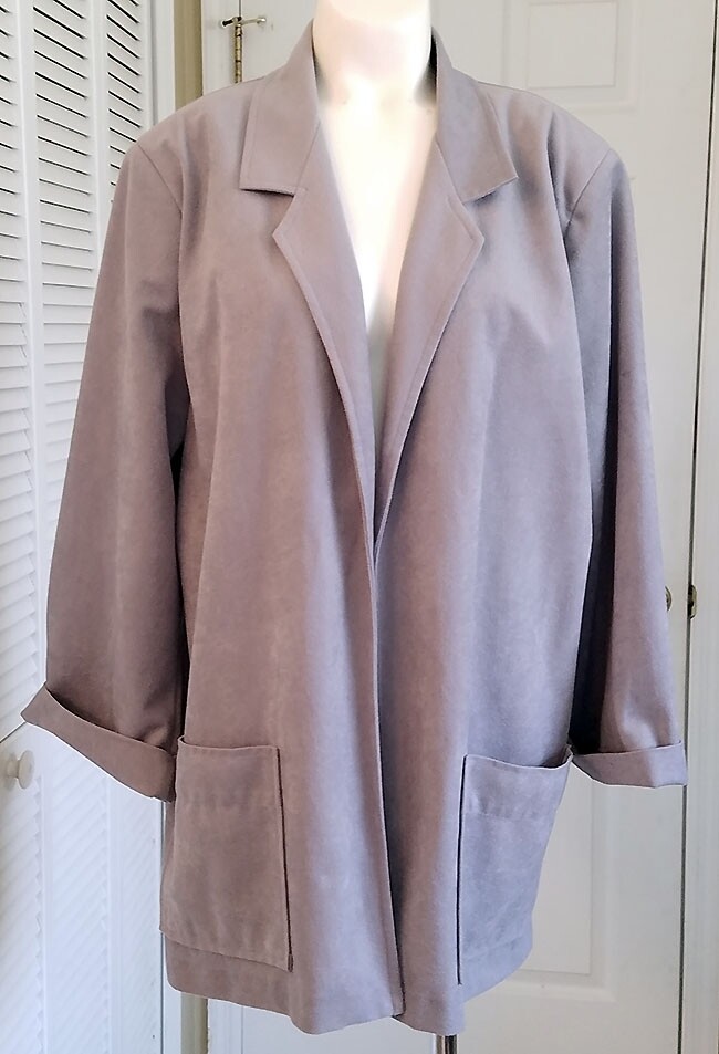 Vintage MISS CHRIS California 3/4 Sleeve Gray Jacket — Ladies Size Large