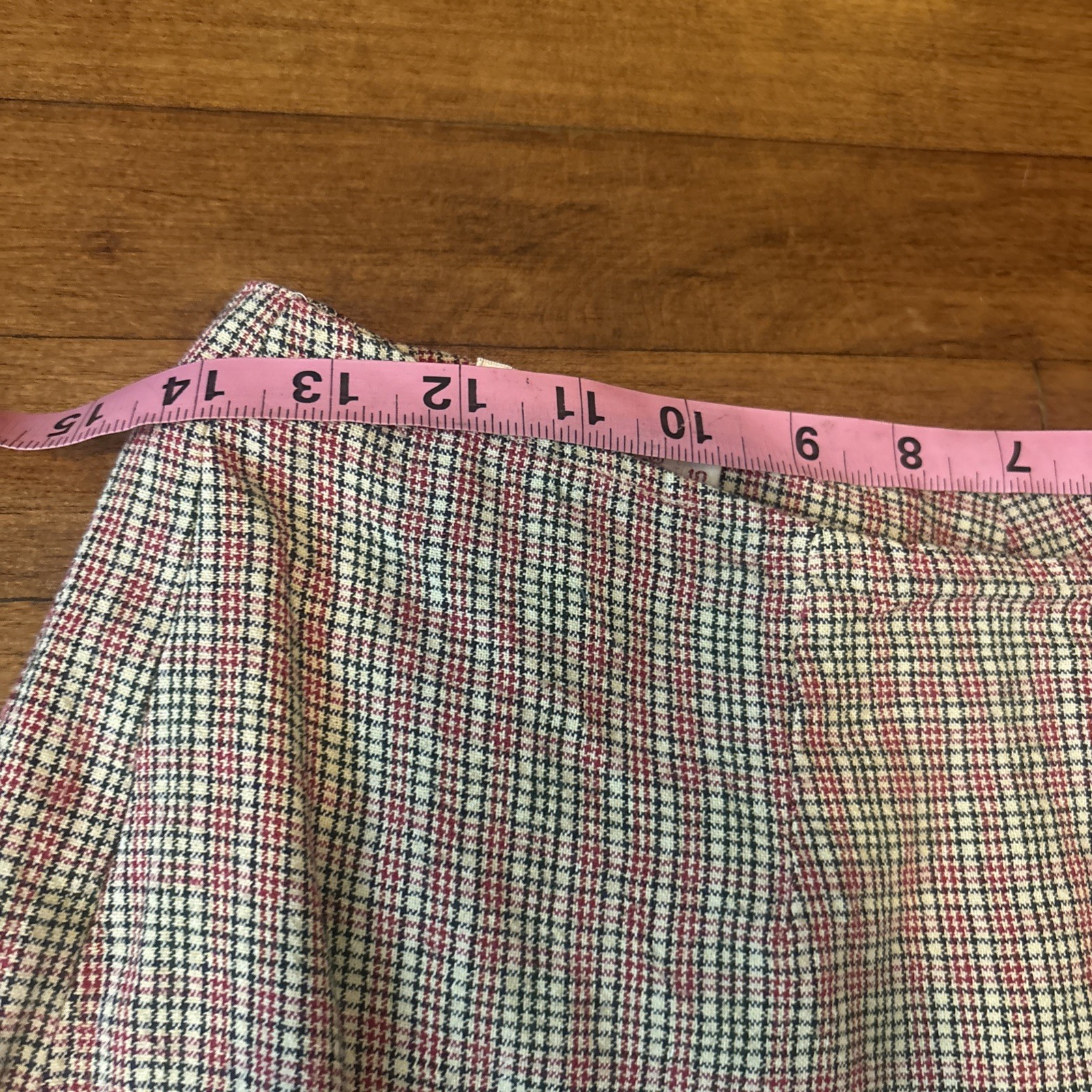 Vintage 70s Elandale Plaid Button Down Shirt And Skort Set Size M 10 30% Linen