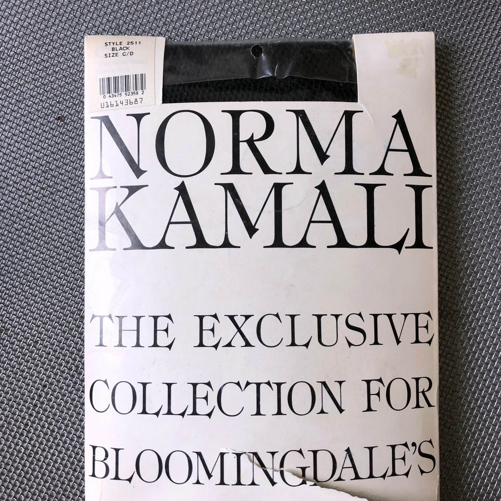Norma Kamali Panty Hose Black Fishnet Sz C/DS Sandalfoot NEW Opaque Vtg 1980s