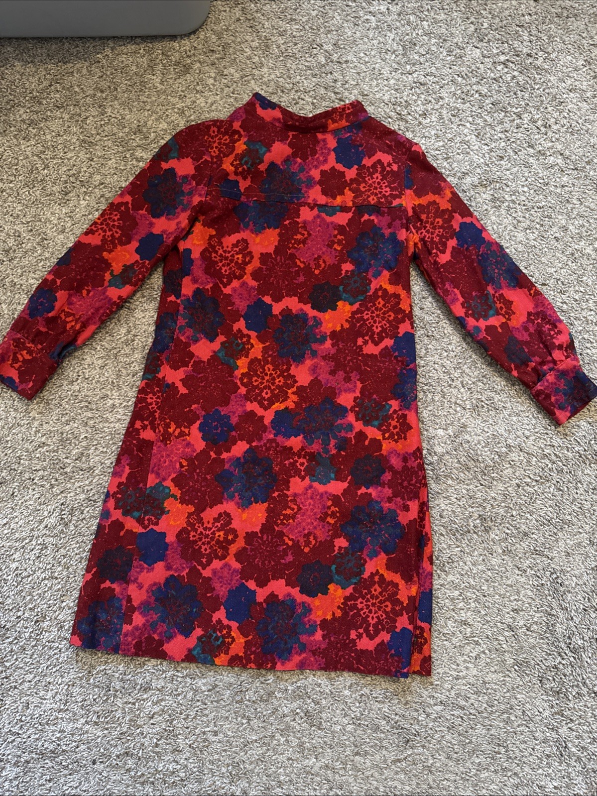 1960s Vintage Long Sleeve Mock neck Mini Dress