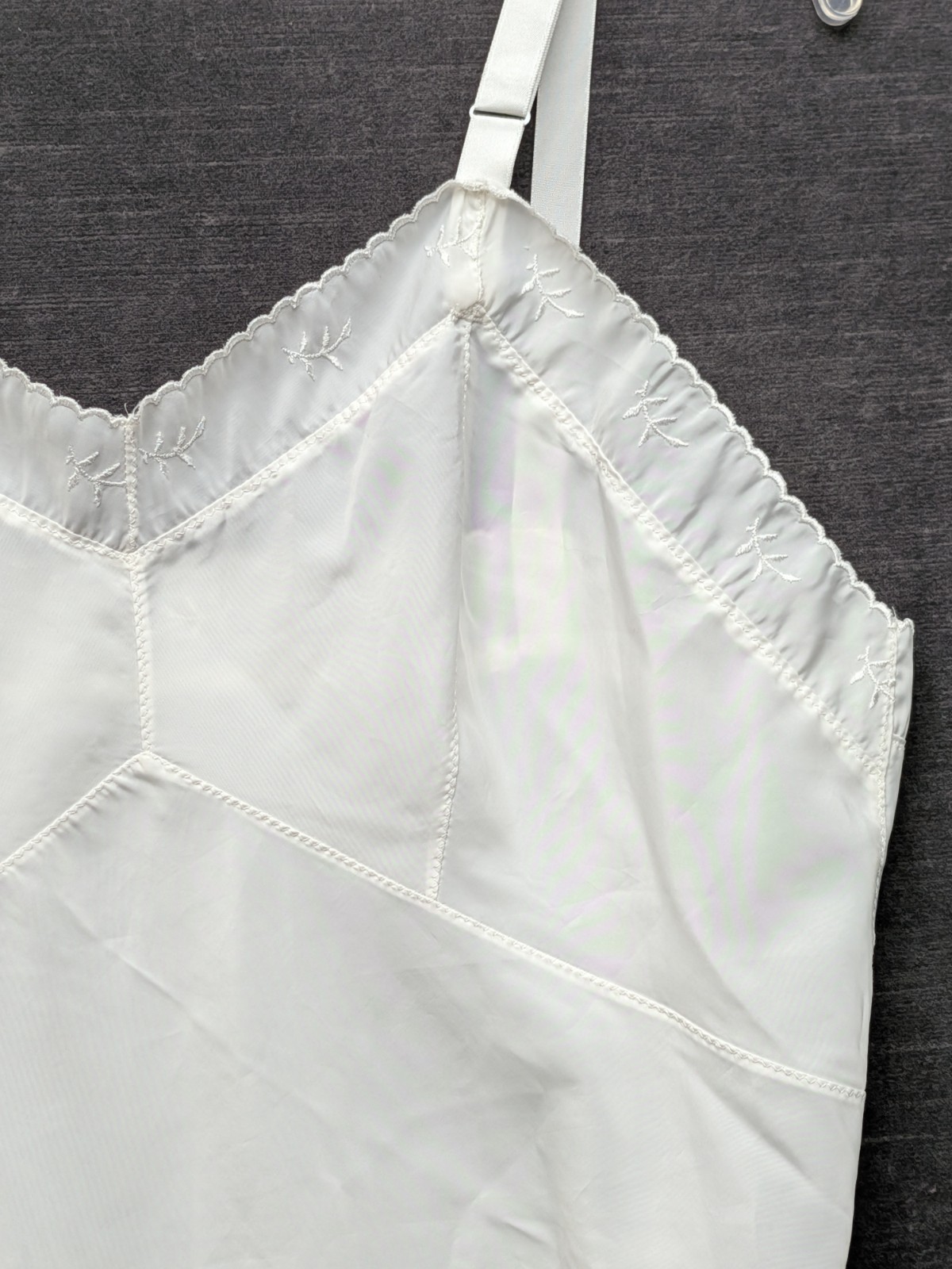 Vintage Dutchmaid Slip Embroidered Adjustable Straps Sexy Granny Slip Dress 38