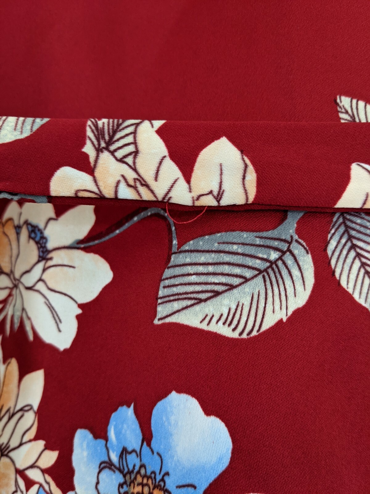 Vintage Nani Of Hawaii Belted Red Floral Hawaiian Blouse Top Polyester USA S