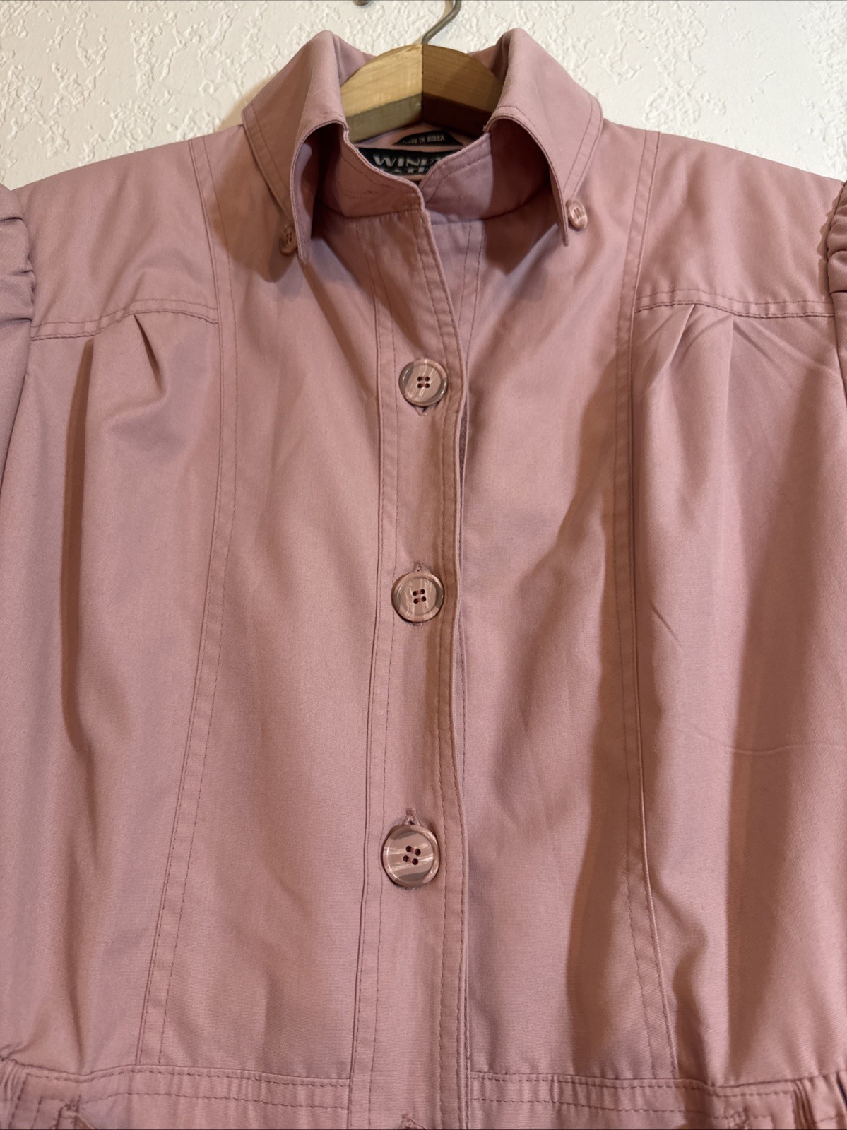 Vintage Windy Weather Dusty Rose Trench Coat Women’s M Pink Belted NWOT