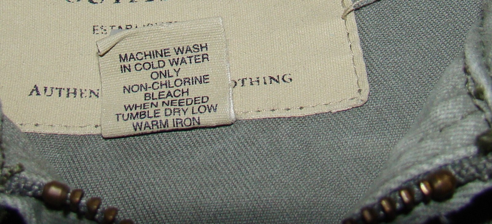 Sm Zipper Pockets Cotton Pale Tinted Army Green American Eagle Jacket