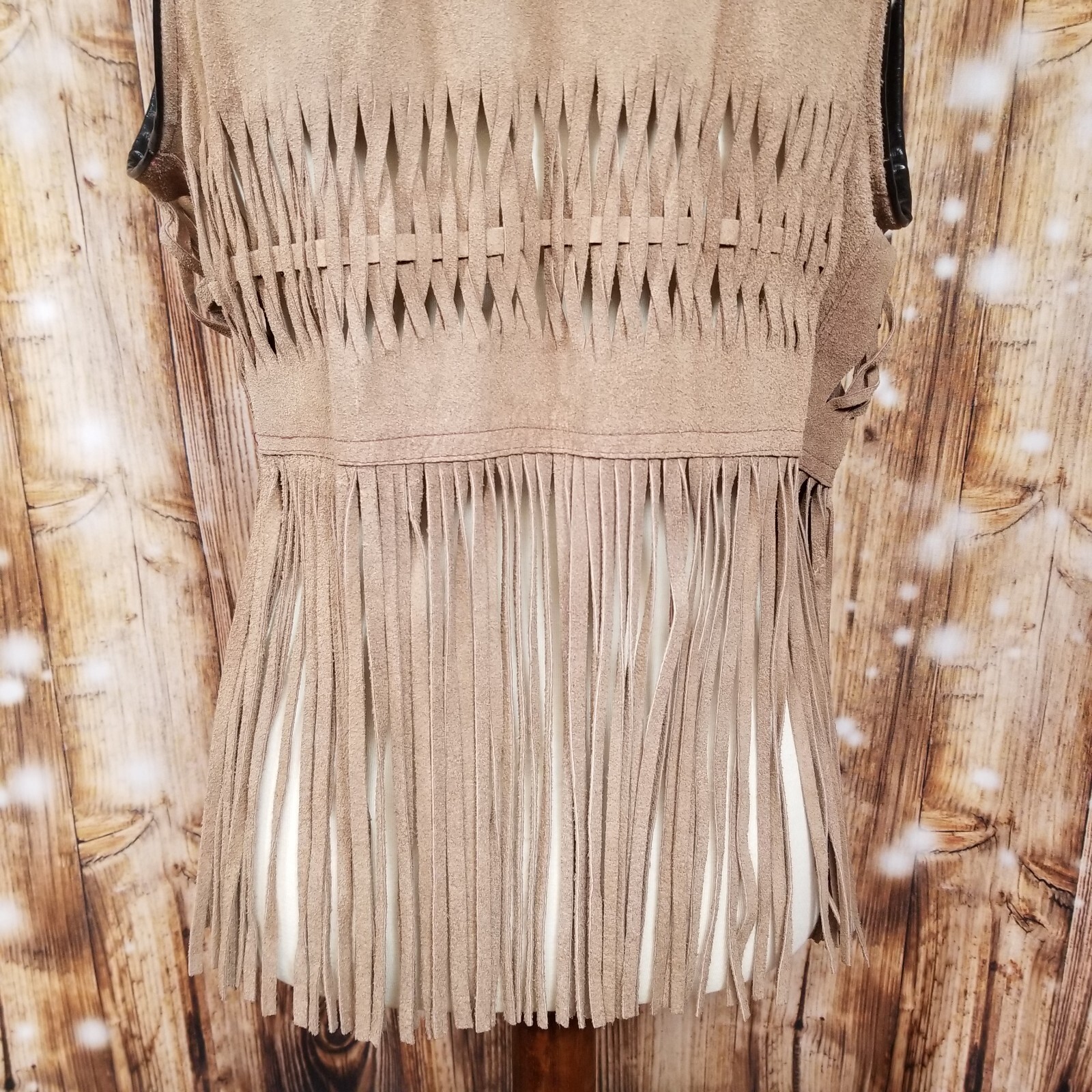 VTG Montes Suede Tan Leather Women’s Stylish Fringe Vest Vintage Made In Mexico