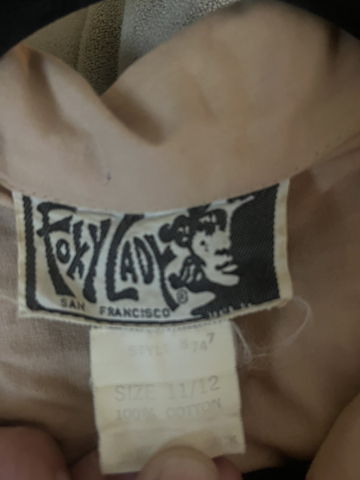 Vintage Foxy Lady San Francisco Tan Aviator Jumpsuit- Size 11/12 (XS)