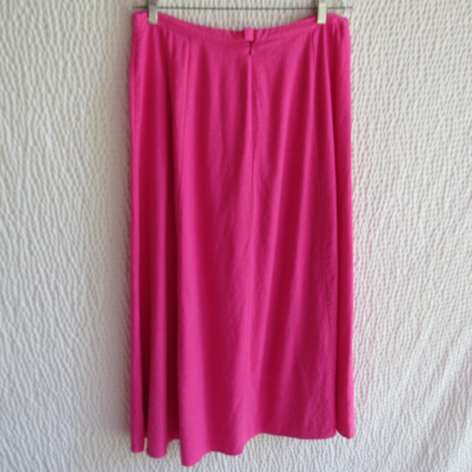 Hot Solid Pink Skirt M Linen Swing Aline Zip Up Back Waist 32 Midi Lino Vintage
