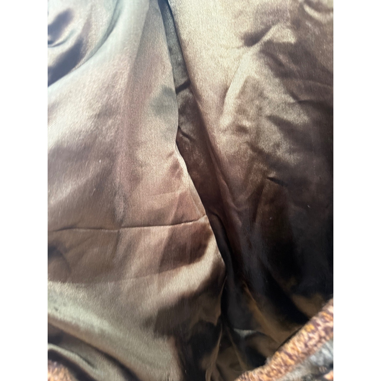 Flashback Vintage Patchwork Jacket Green Brown Cotton Rayon Boho Medium