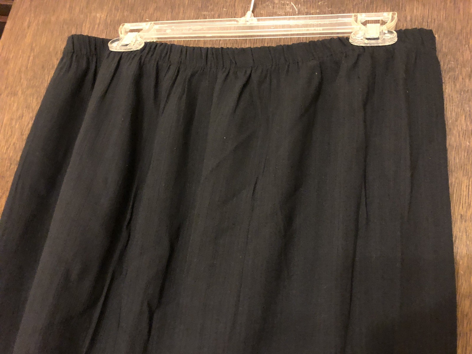Vintage 80s Women’s Size 18 Black Straight Skirt 25” Long Elastic Waist 32-36