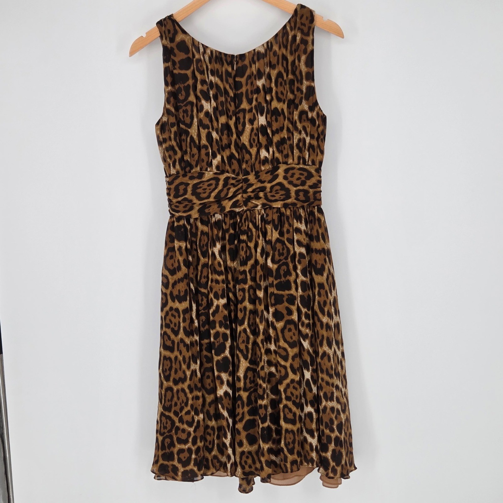 Vintage Spiegel 100%Silk Leopard Print Cocktail Dress Mob-wife Lolita Siren Sz10