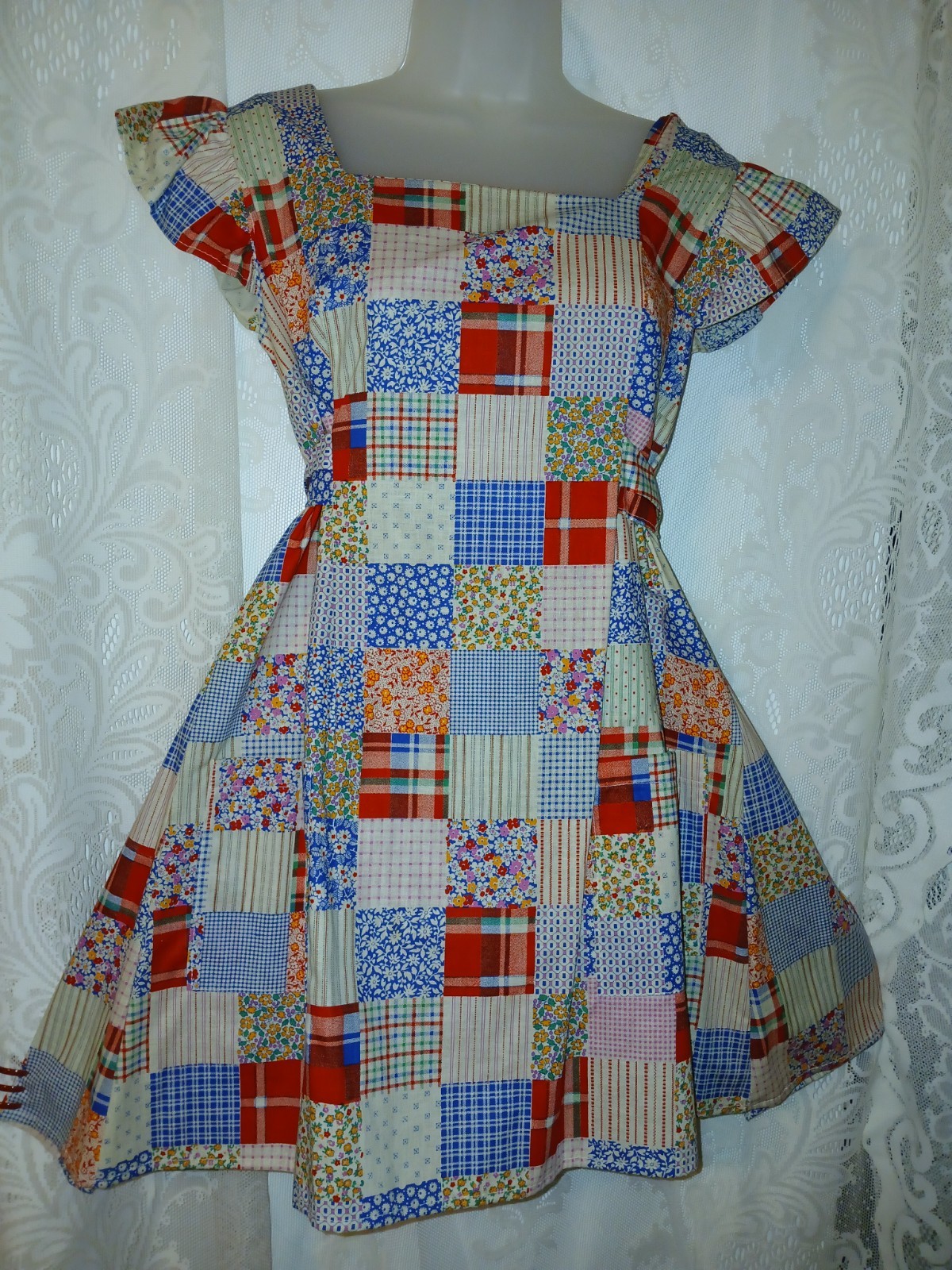 Vintage 70s Now! Designs San Fran Party Apron Patchwork Boho Dress Top O/S NOS