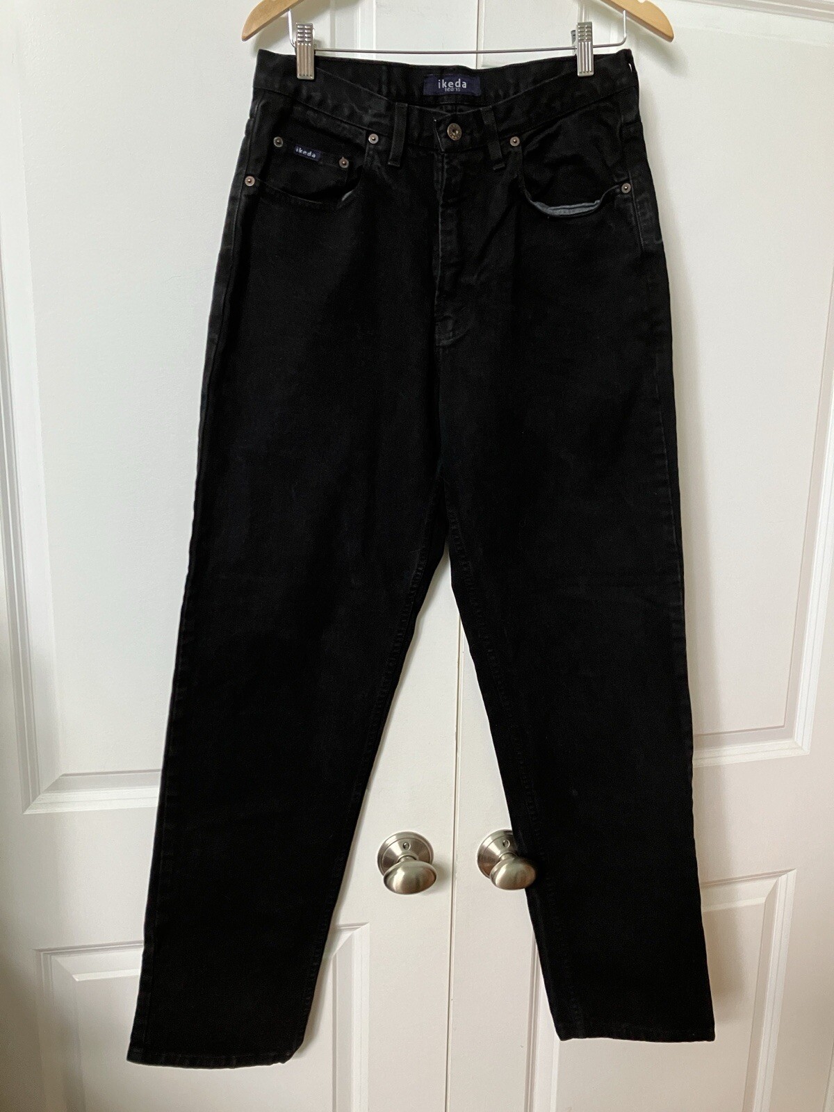 Vintage 90s Ikeda Black Straight Leg Dad Jeans Womens 30 Y2K Classic Denim Mom