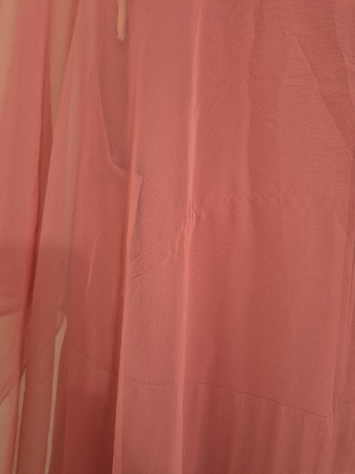 Vintage 70/80s Pink Accordion Pleated Cape Dress Maxi Gown ILGWU Union Made M/L