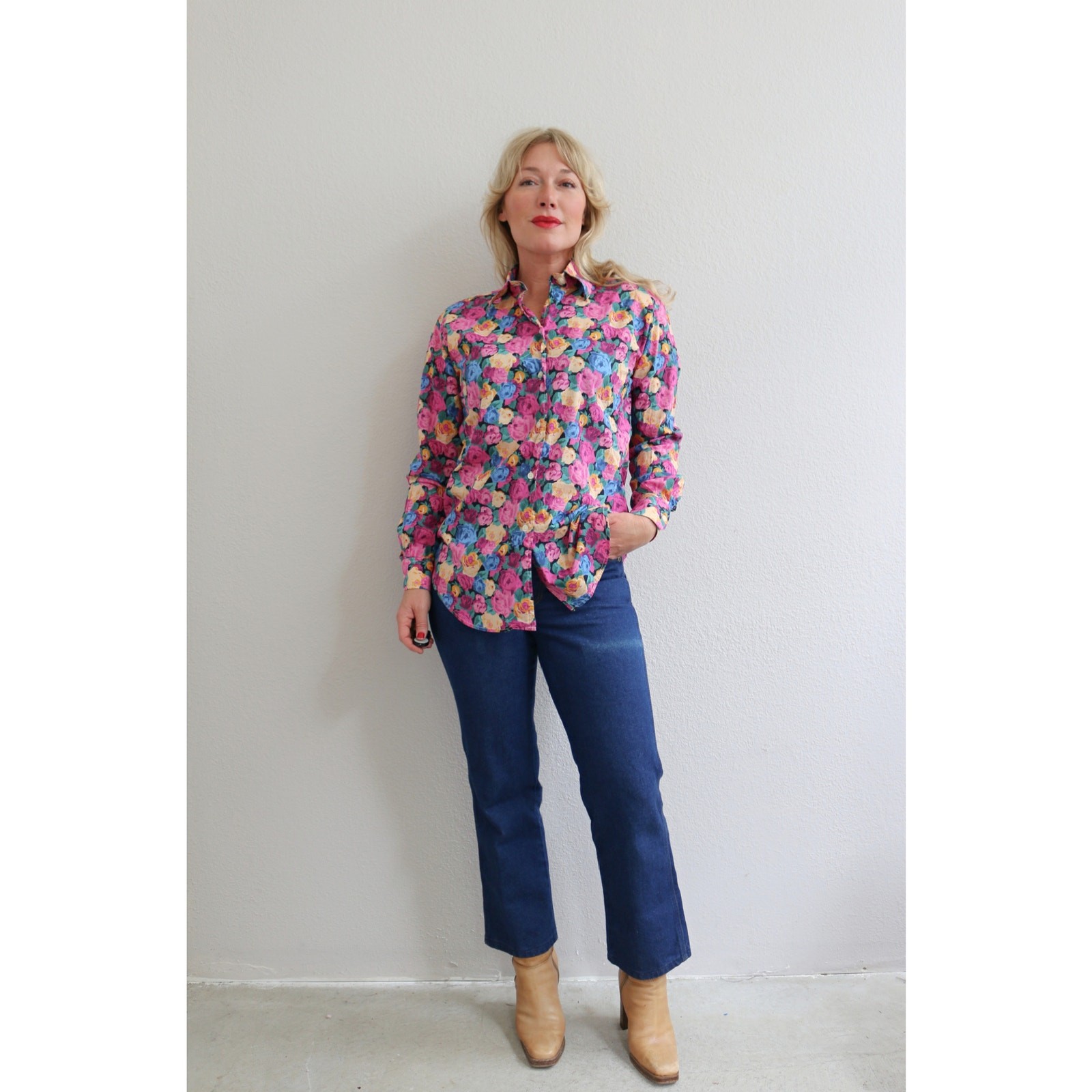 2000’s Vintage Maus & Hoffman Floral Blouse Women’s XS SM MD Liberty Art Fabrics