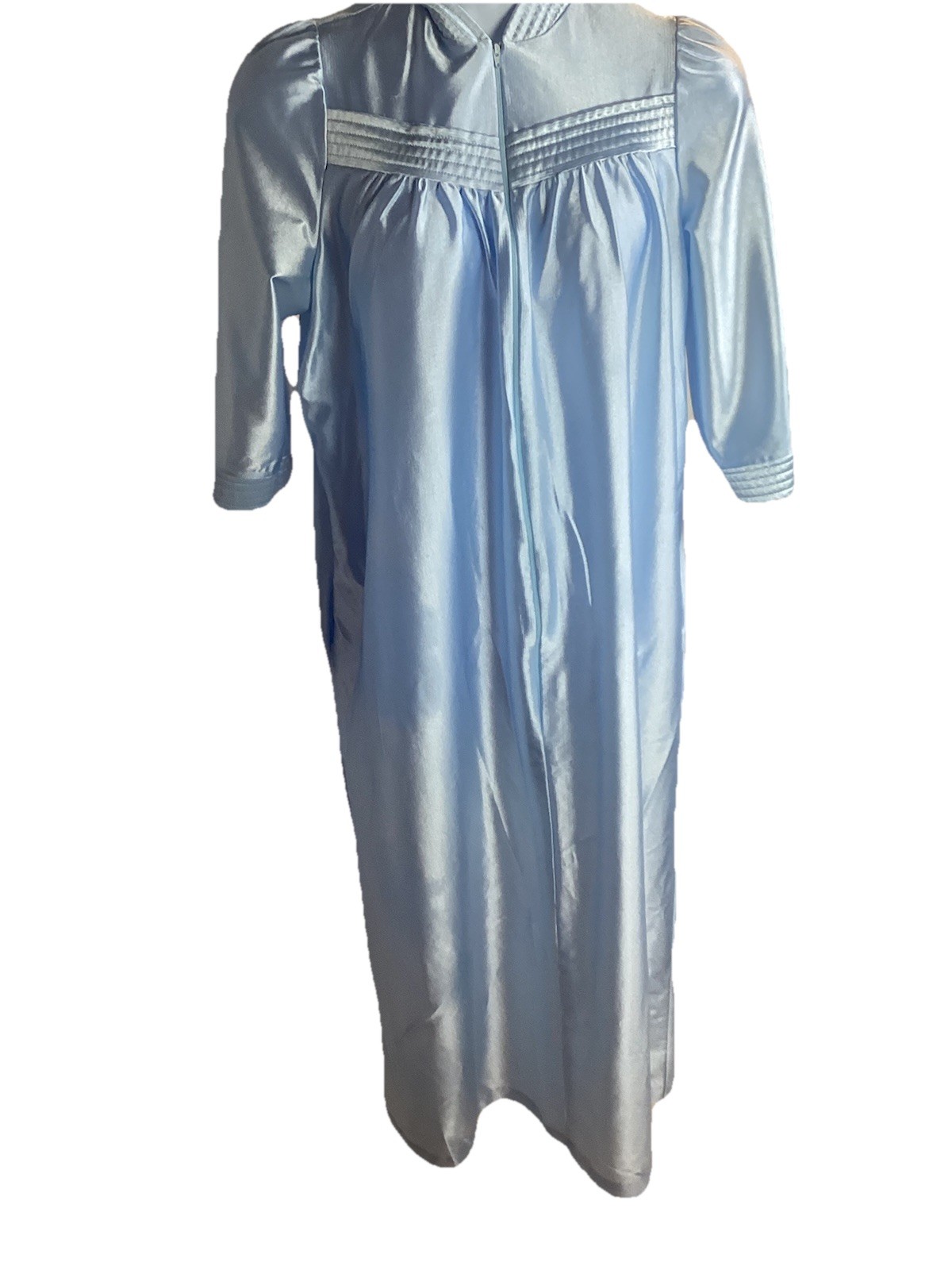 Vintage Sears 80’s At Home Wear Bathrobe Housecoat Baby Blue Bust 46″ Pockets