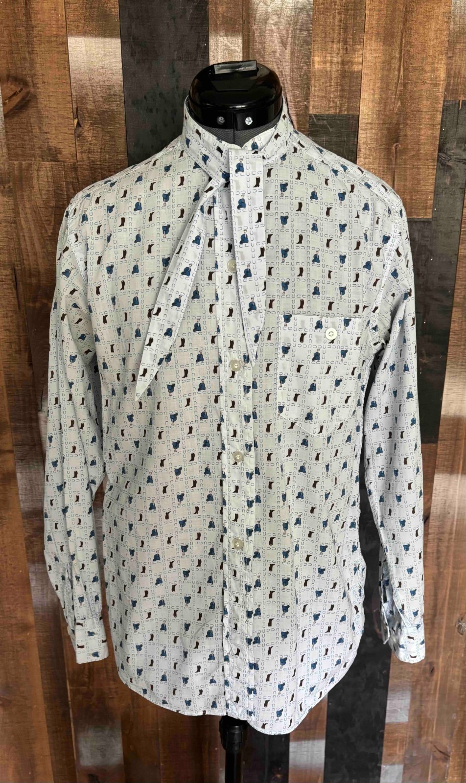 Vintage Ratcatcher Classics Western Shirt Horseshoes Boots Flawed S/M