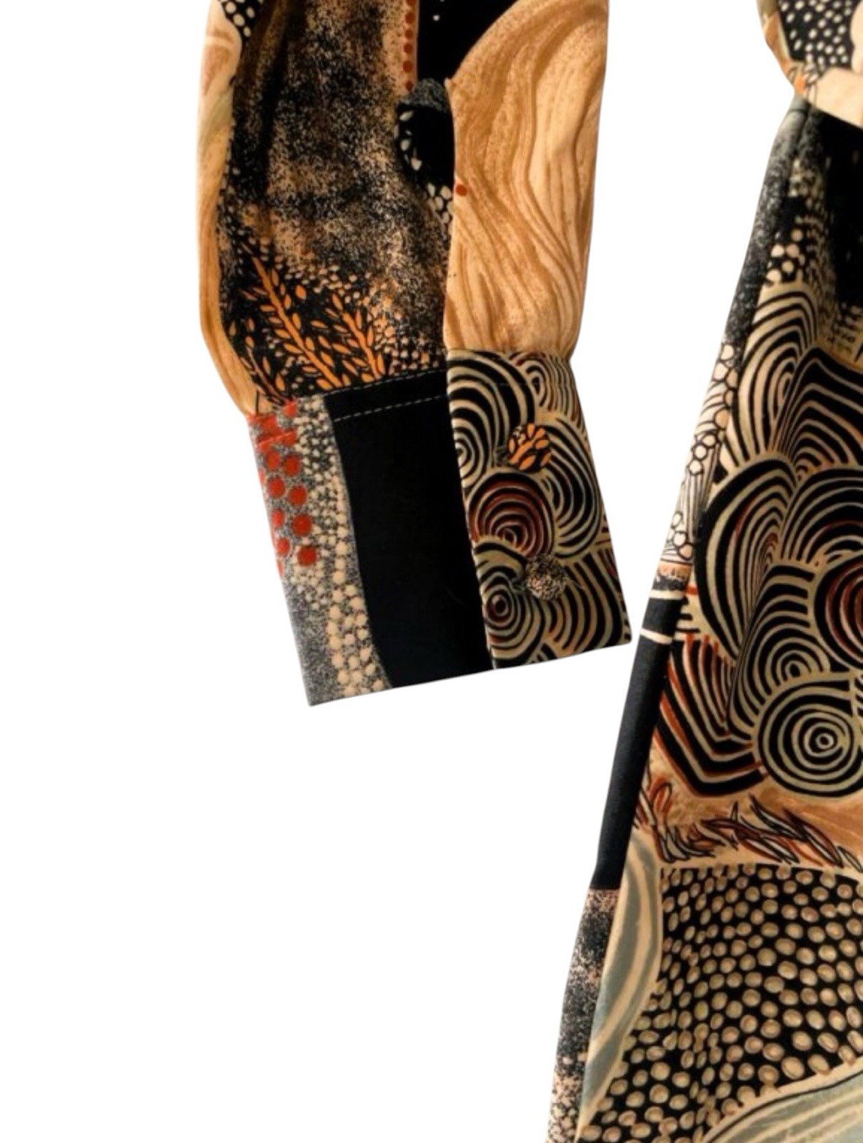 Vintage Lanvin Paris Shirt Dress Sash Japanese Scenic Print Size 8 1970s Belted