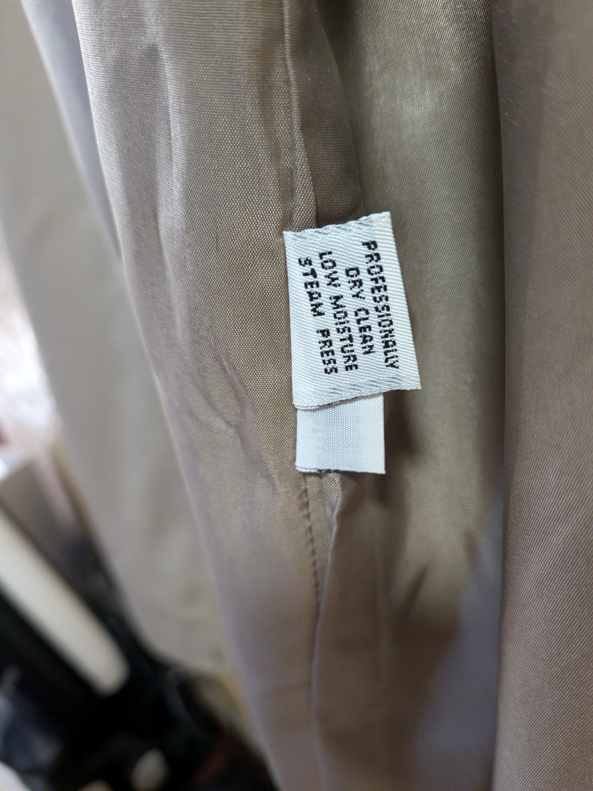 VTG Linda Richards Beige Womens Wool Trench Coat Button Front Duster USA Size 12