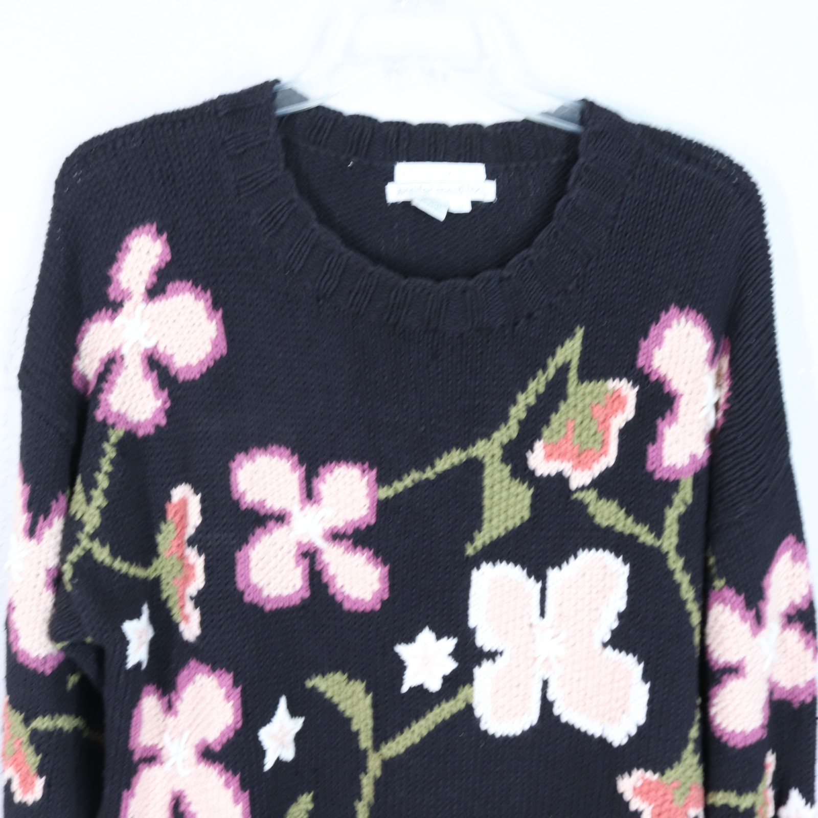 Jennifer Reed Hand Knit Sweater 3X Plus Multicolor Ramie Cotton Pullover Round