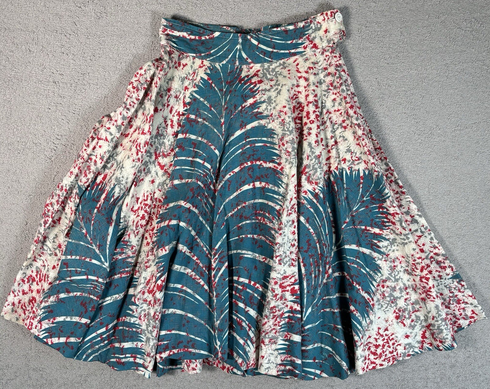 Vintage Cruise Cottons Size XXS-XS Fit N Flare Tropical Palms Beach Vibes Skirt