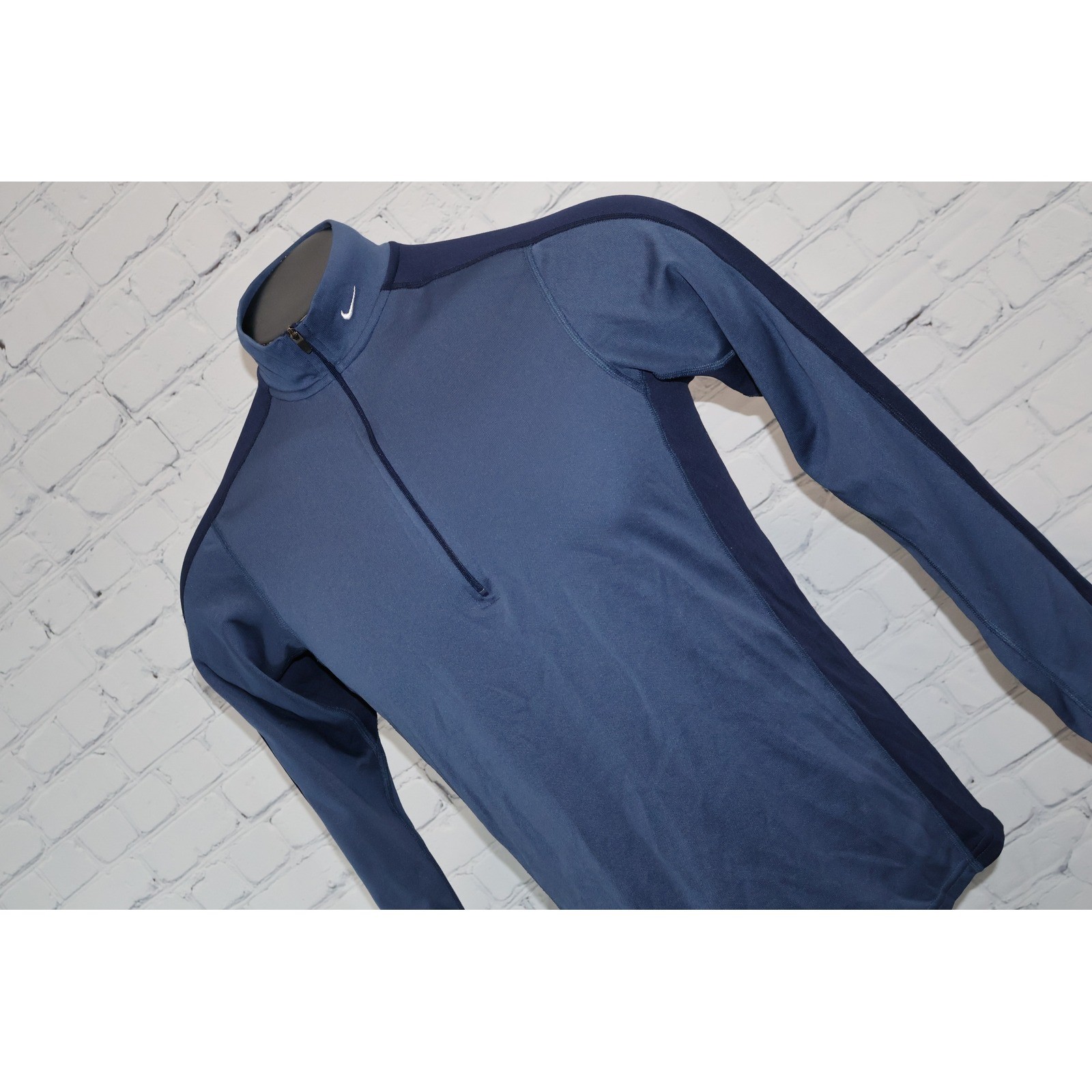 Vintage Nike Fit 1/4 Zip Shirt Pullover Women Large Made USA Mock Neck Y2K 90’s