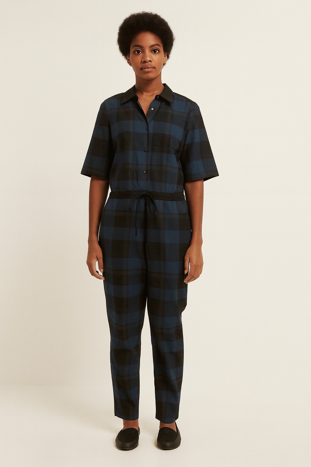 Vintage Sonia Rykiel Wool Buffalo Plaid Jumpsuit Size 4 / FR 36