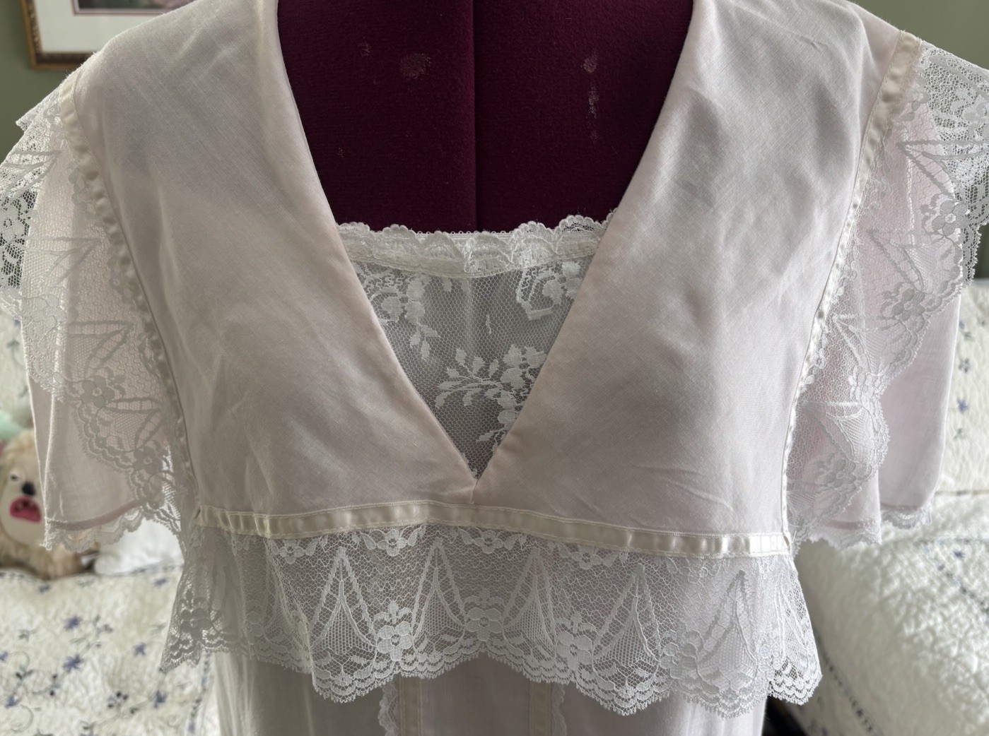 Vintage Jessica McClintock Dress Sz 9 Cottage Core Prairie Victorian Lace