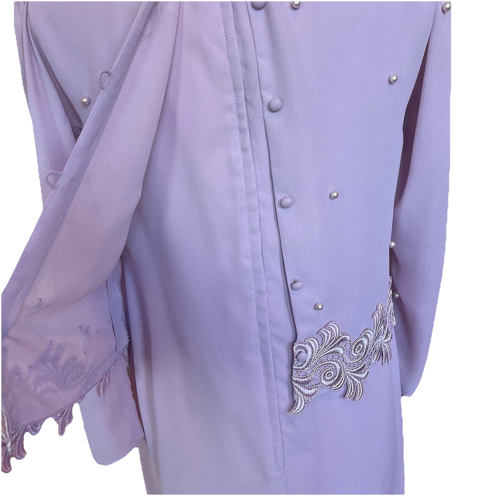 VTG Miss Elliette Chiffon Dress Women’s Size 6 Pink Embroidered Beaded Gown 90s