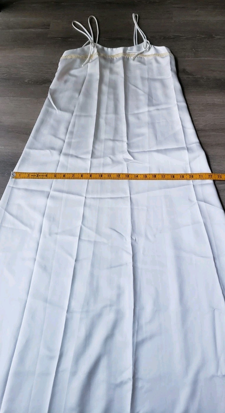 VTG Zandra Rhodes White Gown Dress Sz P Designer Semi-Sheer Union Tag USA FLAWS