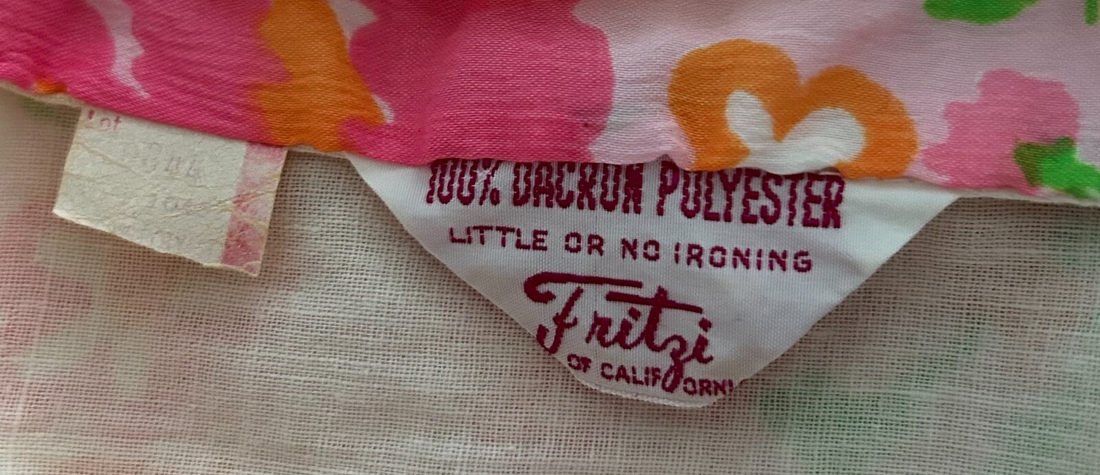 Vintage Women’s Shift Dress Fritzi of California Preppy Pink Floral Medium