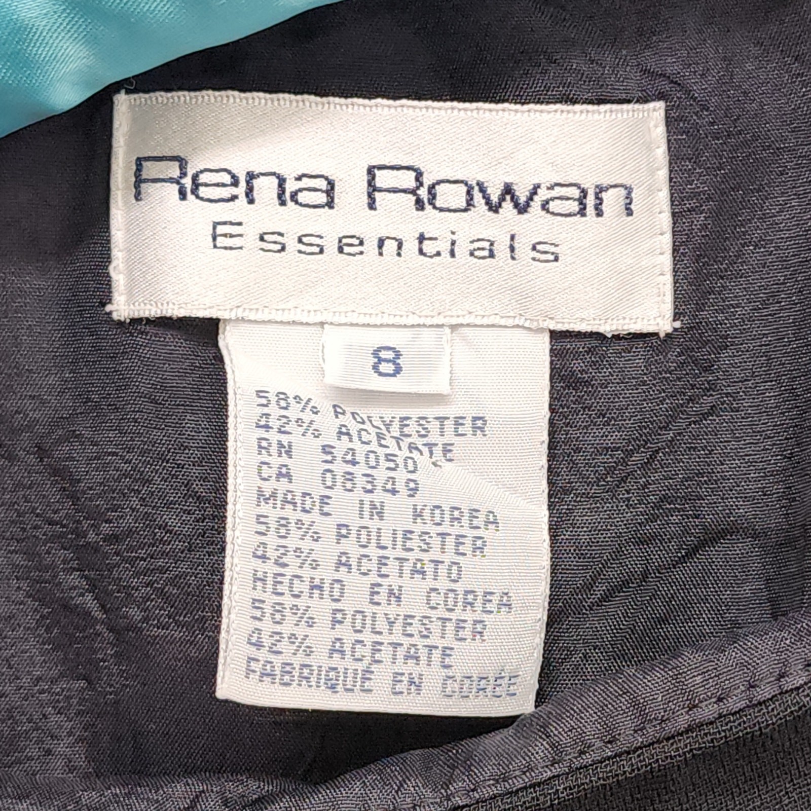 Vintage Rena Rowan Womens 8 Black Sleeveless Knee Length Little Black Dress