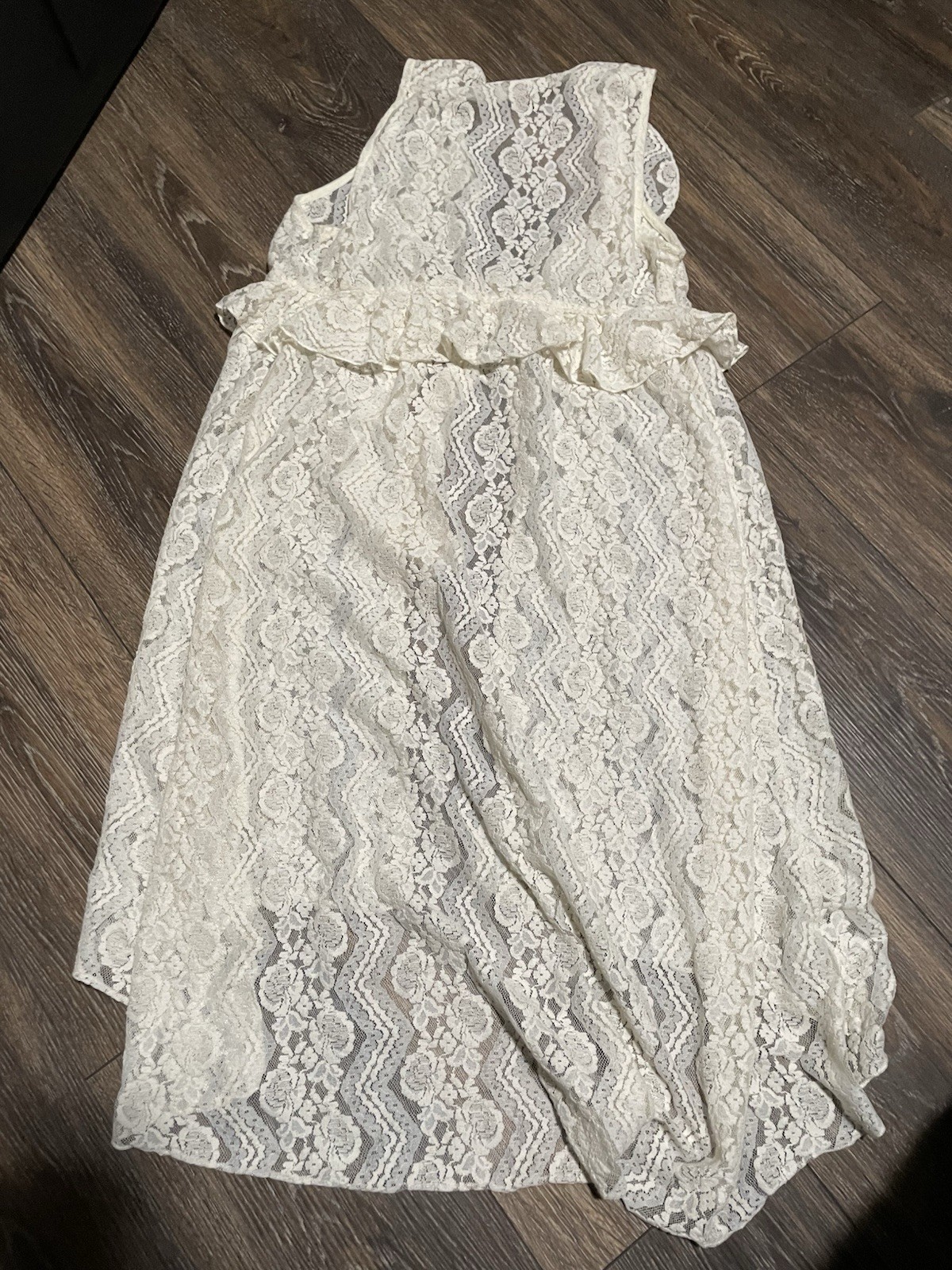 Gimmicks BKE VTG Women’s Sheer Lace Tie Romantic Duster Cardigan Size Medium W2