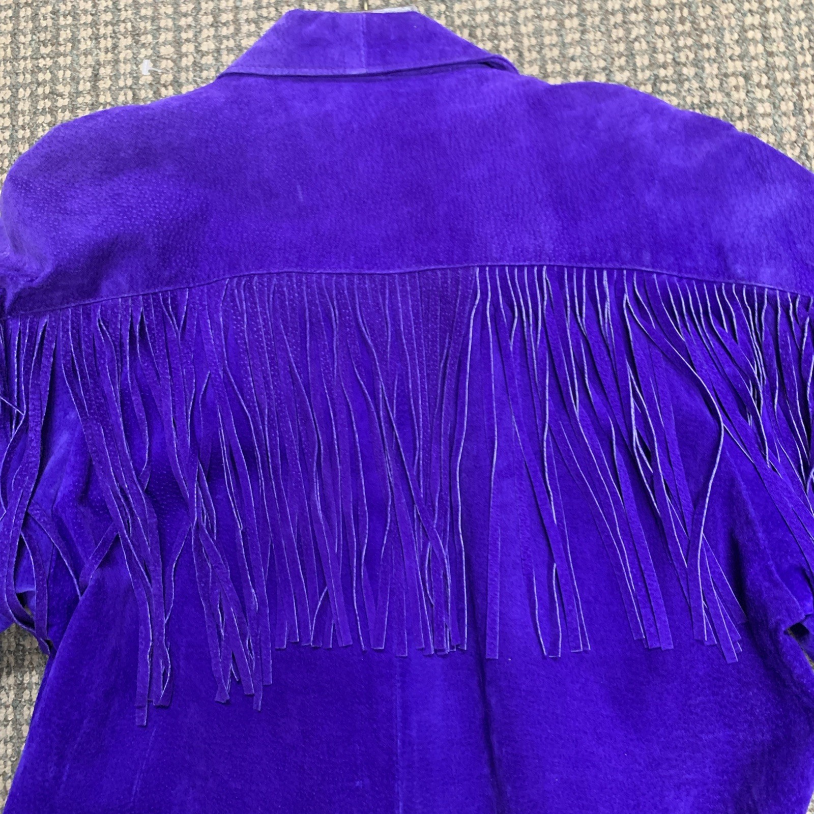 VTG Outerwear by Phoenix vintage purple suede Fringed jacket Western/Biker 80s