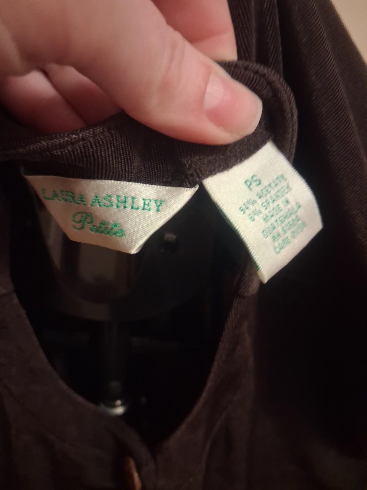 Laura Ashley Vintage Sweater Brown Cardigan Button Up Soft Silky Size S