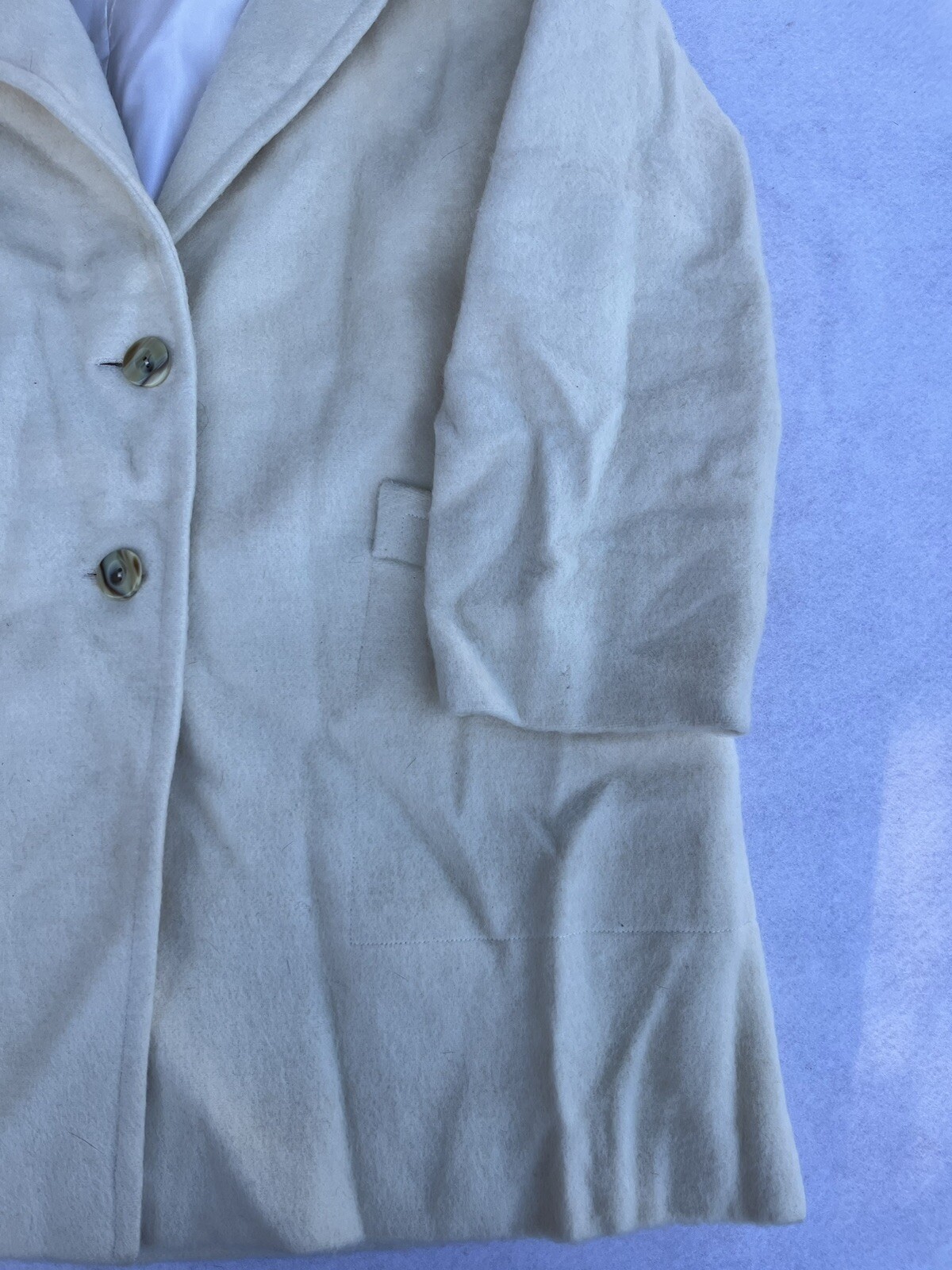Vintage Jacket Cream White Approx Size 14/16 Wool Blend See Measurements
