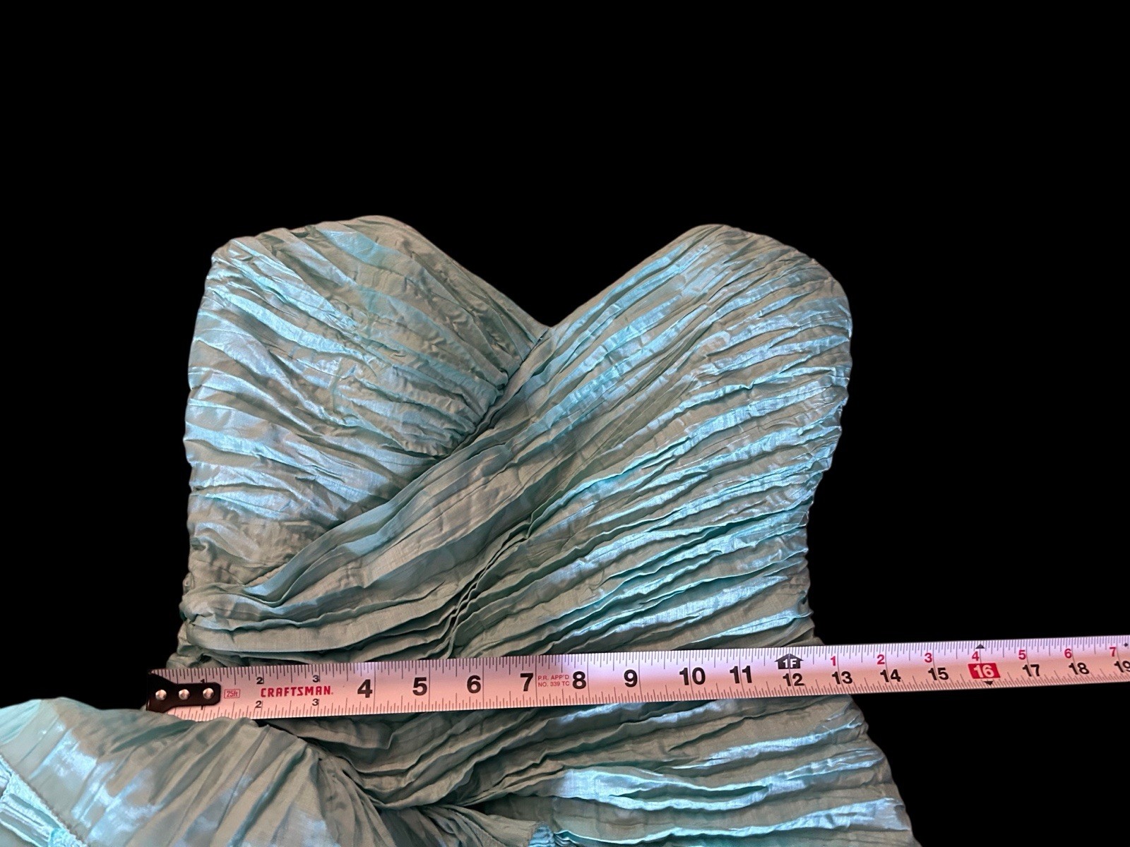 Vintage 1990’s Showstopper Coquette Aqua Evening Prom Formal Avant Garde Dress