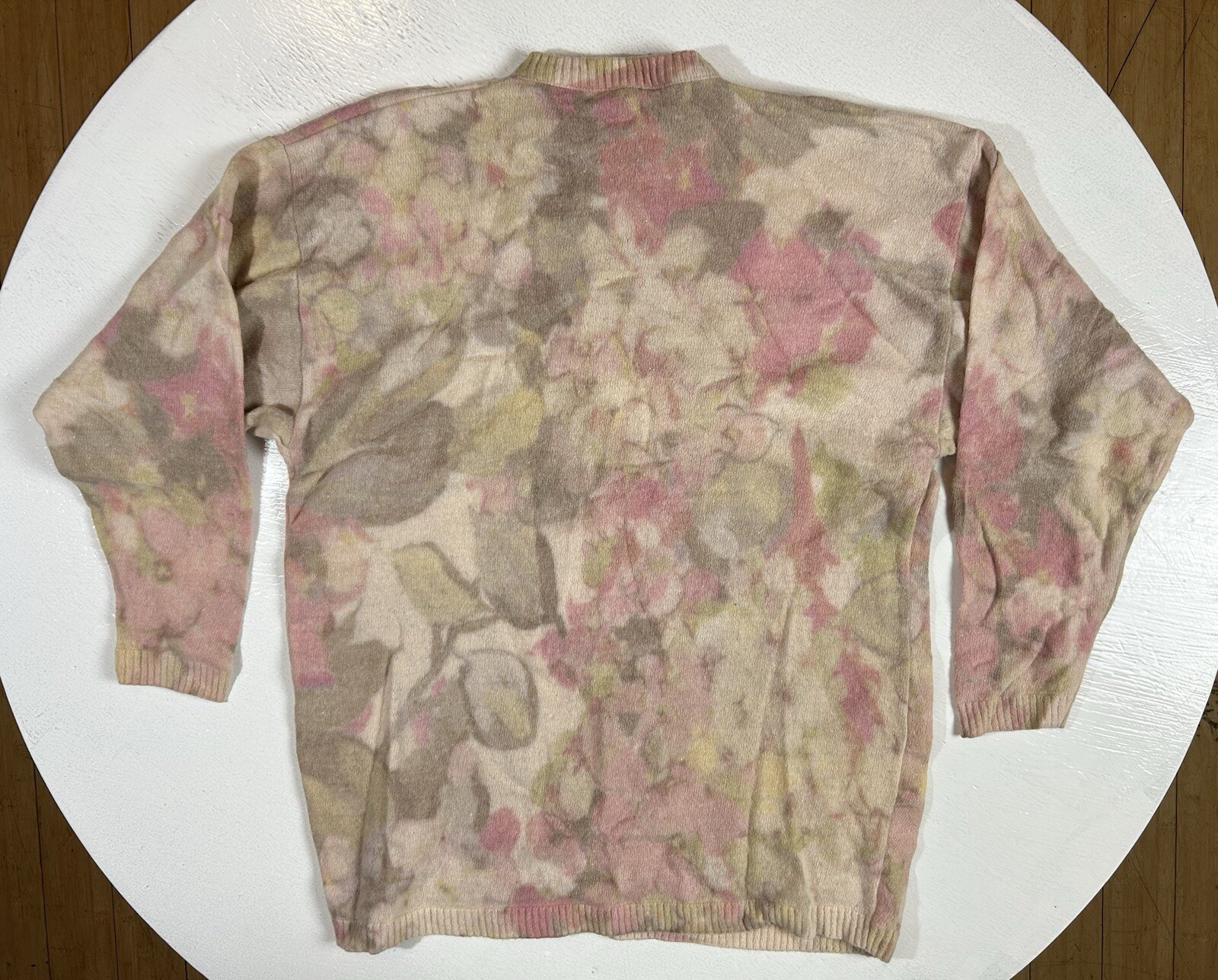 JG Hook Vintage Floral Wool / Rabbit Hair Knit Sweater Women’s LARGE Italy Made