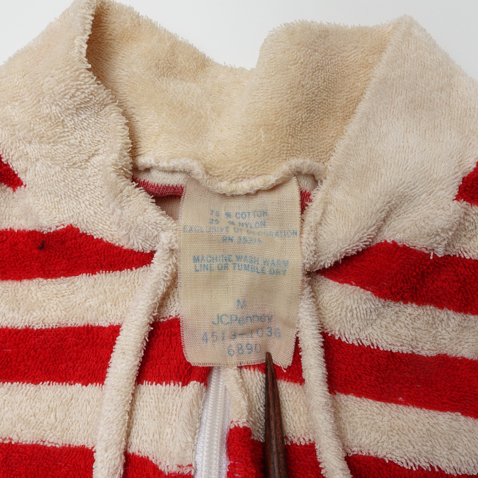 Vintage 50s JC Penney Kids Jumpsuit Pajamas Butt Flap Striped Study Sample Feet