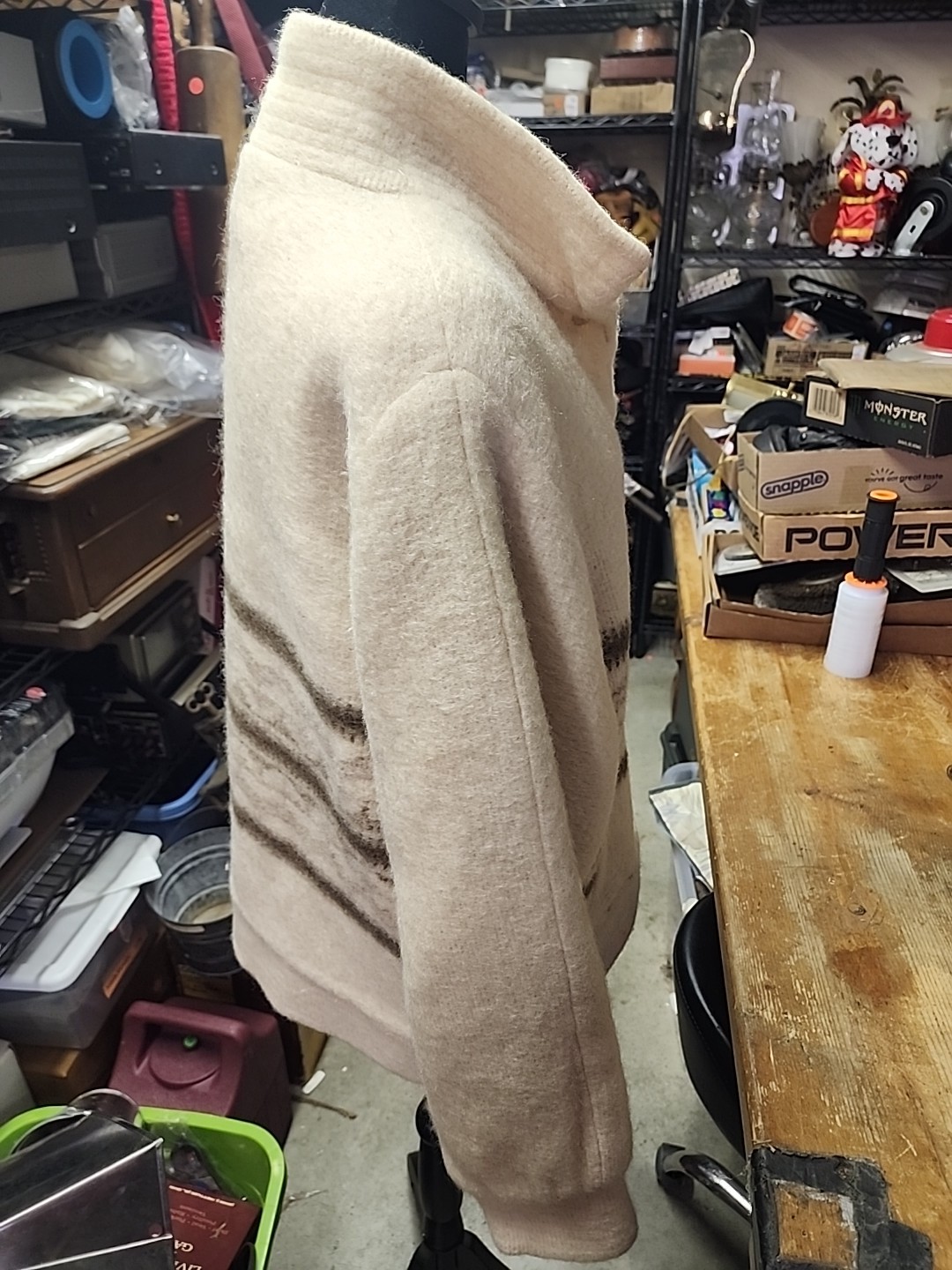 Vintage Canadian Sportswear Womens Mid Coat Sz 16 85%Wool Cream White Ivory