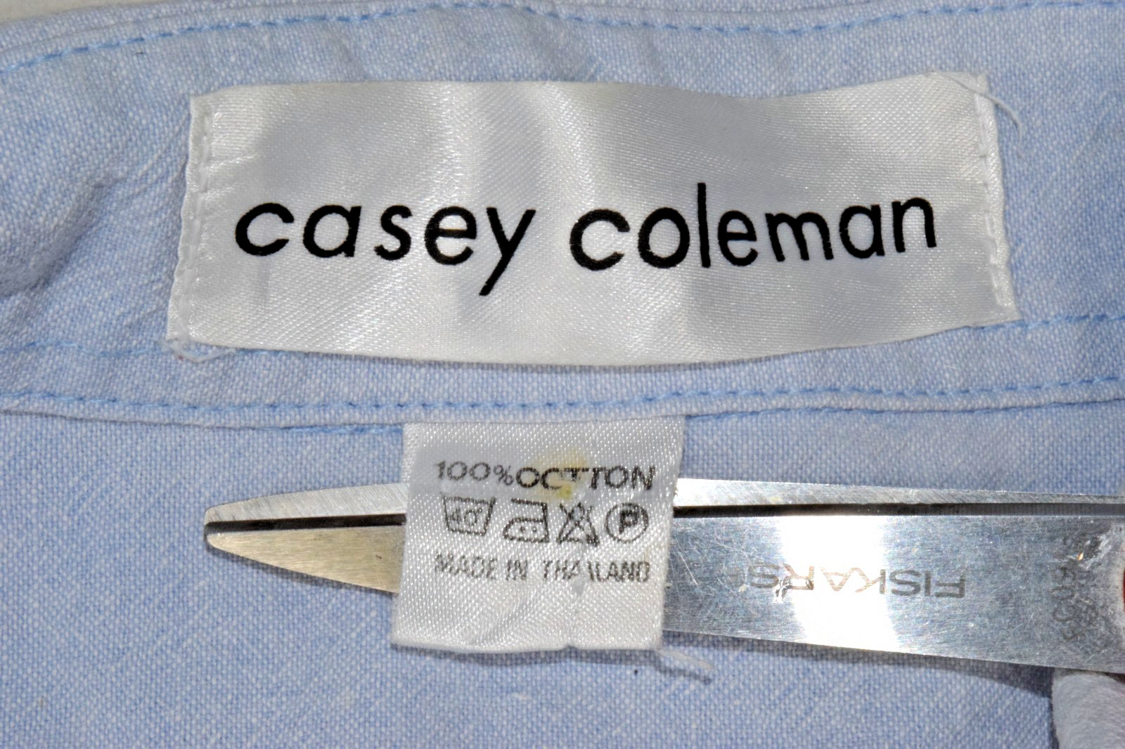 Vintage Western Shirt Casey Coleman Size L 90s Blue Embroidered Cowboys