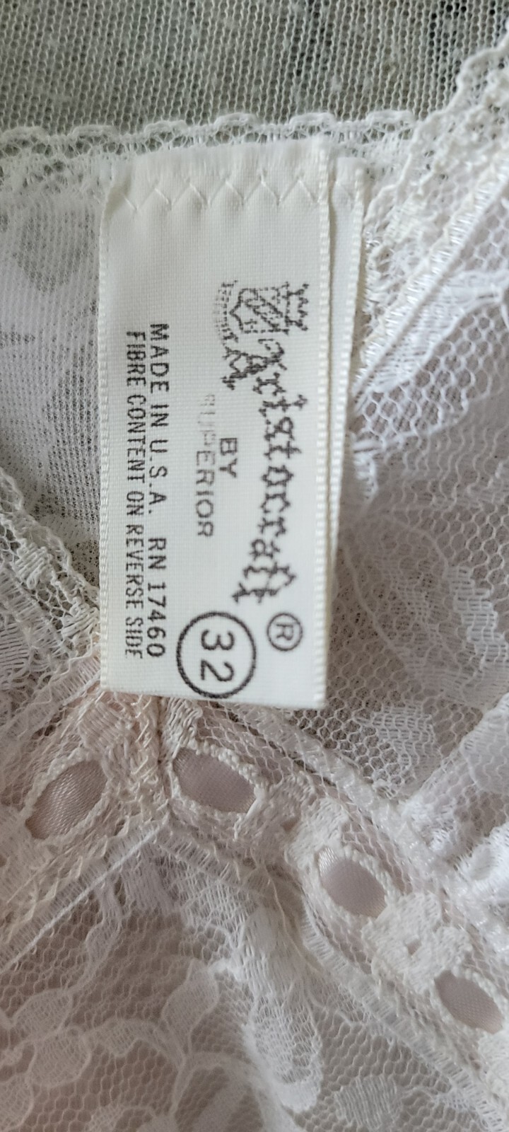 Vintage Aristocraft By Superior Lace Lingerie Robe+Nightgown Peignoir 2pc Sz 32